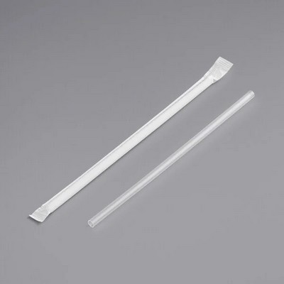 8" Clear Wrapped Plastic Straw